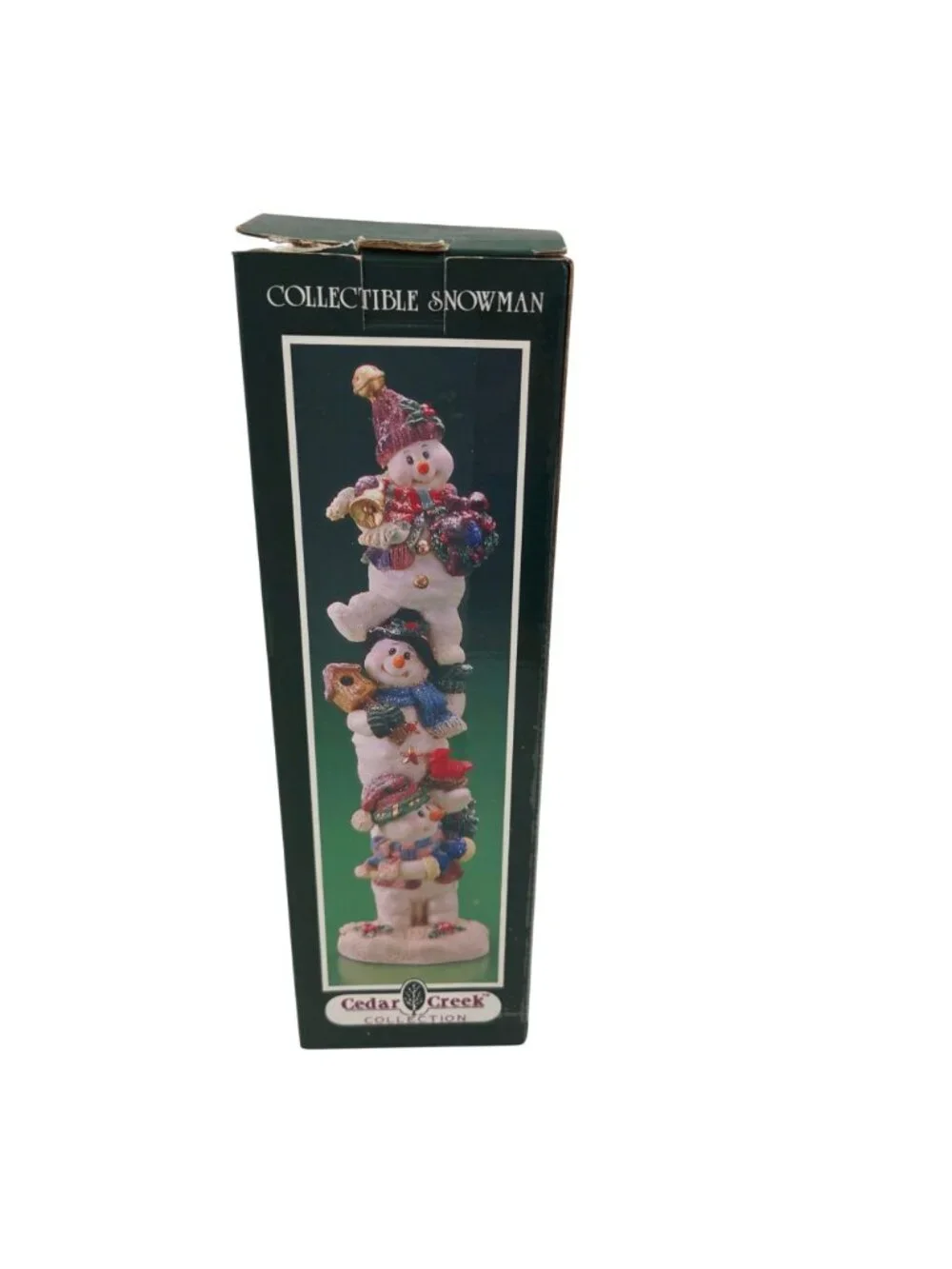 Cedar Creek Collectible Snowman Trio Figurine Box Holiday Decor Christmas